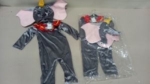 15 X BRAND NEW DISNEY DUMBO KIDS FULL COSTUMES IN SIZES UK 3-4YEARS