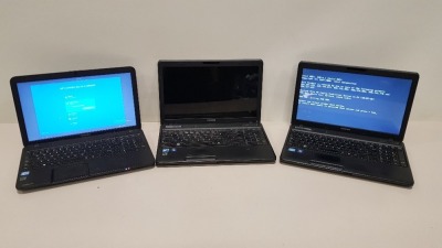 3 X TOSHIBA SATELLITE PRO LAPTOPS (NO OPERATING SYSTEMS OR CHARGERS)