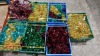 7 X TRAYS OF TINSEL IN VARIOUS COLOURS I.E RED, GOLD, GREEN AND WHITE AND RED
