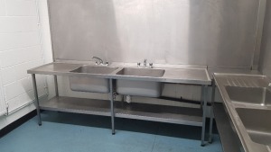 1 X STAINLESS STEEL DUAL SINK UNIT (65 X 240CM)