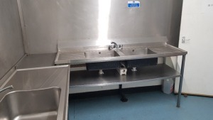 1 X STAINLESS STEEL DUAL SINK UNIT (55 X 180CM)