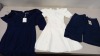 5 PIECE MIXED CLOTHING LOT CONTAINING TED BAKER DRESS SIZE 1, GINA BICONNI DRESS SIZE 16, TIMBERLAND SHORTS W30, TOMMY HILFIGER TROUSERS W36 L32 AND TED BAKER BODYSUIT SIZE 2
