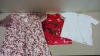 5 PIECE MIXED CLOTHING LOT CONTAINING FREYA FANCIES BRA SIZE 34FF, STUDIO 8 DRESS SIZE 22, CANTERBURY VEST SIZE LARGE, TED BAKER BODYSUIT SIZE 4 AND POLICE T SHIRT SIZE MEDIUM