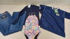 5 PIECE MIXED LOT CONTAINING TOMMY HILFIGER JEANS W34 L32, ONEILL SWIMMING COSTUME SIZE 6, GINA BACCONI DRESS SIZE 12, SCORE DRAW T SHIRT SIZE MEDIUM AND TED BAKER TOP SIZE 3