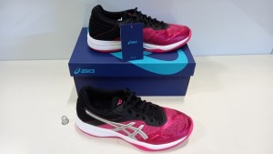 6 X BRAND NEW ASICS WOMENS NETBURNER BALLISTIC FF PIXEL / BLACK SHOES UK SIZE 7