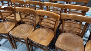 10 X WOODEN CHAIRS (SEAT HEIGHT 46CM)