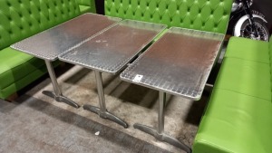 3 X STAINLESS STEEL TABLES (120 X 60CM)