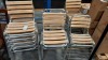 12 X STAINLESS STEEL AND WOODEN CHAIRS (SEAT HEIGHT 43CM)