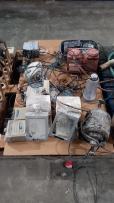 PALLET CONTAINING ASSORTED EQUIPMENT IE ESCORT SOLDERING, JELENKO PUMP, VARIOUS SOLDERING EQUIPMENT, LABORATORY LATHE, ETC