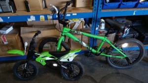 2 X CHILDRENS BIKE IE THUMPER MOTOBIKE AND FLAIR BMX BIKE