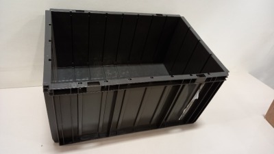 19 X BRAND NEW GREY PLASTIC STACKABLE CRATES - 64 X 45 X 33 CM (HIGH)