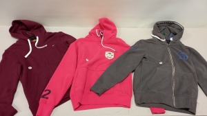 8 X BRAND NEW JACK WILLS HOODIES IN ASSORTED COLOURS AND SIZES