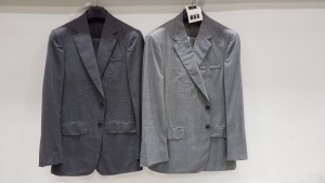 5 X BRAND NEW LUTWYCHE GREY SUITS IN SIZES 40R 38R AND 42R (PLEASE NOTE SUITS NOT FULLY TAILORED)