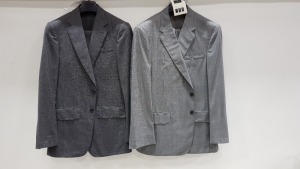 5 X BRAND NEW LUTWYCHE GREY SUITS IN SIZES 36R, 38L, 44L, 48L, 40R (PLEASE NOTE SUITS NOT FULLY TAILORED)