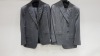 5 X BRAND NEW LUTWYCHE GREY SUITS IN SIZES 42R,44R,46R (PLEASE NOTE SUITS NOT FULLY TAILORED)