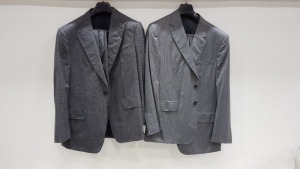 5 X BRAND NEW LUTWYCHE GREY SUITS IN SIZES 42R,40R,40L,48R (PLEASE NOTE SUITS NOT FULLY TAILORED)