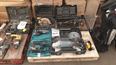 MIXED PALLET CONTAINING MAKITA JIGSAW, ERBAUER 235W 230MM ANGLE GRINDER (INC DISCS), CLASSIC