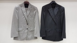 5 X BRAND NEW LUTWYCHE GREY SUITS IN SIZES 44S,36R,40R,44R, 42L (PLEASE NOTE SUITS NOT FULLY TAILORED)