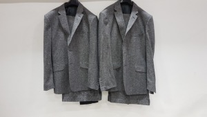 3 X BRAND NEW LUTWYCHE GREY PATTERNED TAILORED SUITS SIZES 42R (PLEASE NOTE SUITS NOT FULLY TAILORED)