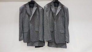 3 X BRAND NEW LUTWYCHE GREY PATTERNED TAILORED SUITS SIZES 42R,44L, 40S (PLEASE NOTE SUITS NOT FULLY TAILORED)