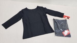 20 X BRAND NEW SPANX THREE QUARTER BOAT NECK TOP IN BLACK, SIZE LARGE RRP $58.00 (TOTAL RRP $1168.00)