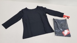 20 X BRAND NEW SPANX THREE QUARTER BOAT NECK TOP IN BLACK, SIZE LARGE RRP $58.00 (TOTAL RRP $1168.00)