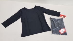 16 X BRAND NEW SPANX THREE QUARTER BOAT NECK TOP IN BLACK, SIZE MEDIUM RRP $58.00 (TOTAL RRP $928.00)