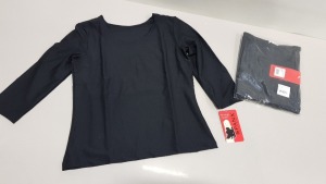 20 X BRAND NEW SPANX THREE QUARTER BOAT NECK TOP IN BLACK, SIZE MEDIUM RRP $58.00 (TOTAL RRP $1168.00)