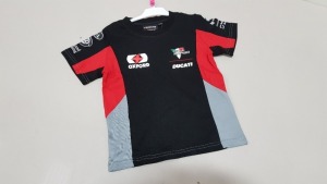 21 X BRAND NEW OFFICIAL DUCATTI MERCHANDISE TEAM DUCATTI SPONSORED T SHIRTS IN SIZE 3-4 YEARS