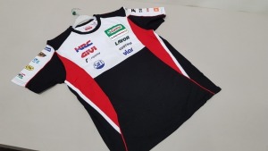 21 X BRAND NEW OFFICIAL TEAM HONDA MERCHANDISE SPONSORED T SHIRTS IN SIZE MEDIUM, LARGE AND XL
