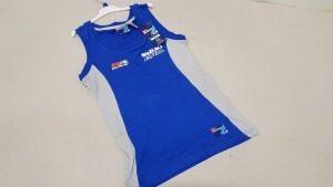 15 X BRAND NEW SUZUKI TEAM MERCHANDISE BLUE SPONSORED VESTS SIZE LARGE