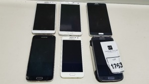 6 SAMSUNG PHONES ALL FOR SPARES