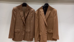 8 X BRAND NEW LUTWYCHE BROWN TAILORED JACKETS IN VARIOUS SIZES (PLEASE NOTE SUITS NOT FULLY TAILORED)