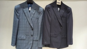 8 X BRAND NEW LUTWYCHE SUITS IN VARIOUS COLOURS, STYLES & SIZES (PLEASE NOTE SUITS ARENT FULLY TAILORED)