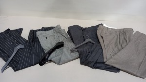 20 X PAIRS OF BRAND NEW LUTWYCHE TROUSERS IN VARIOUS COLURS, SIZES AND SYLES (NOT FULY TAILORED)