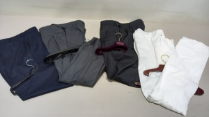 20 X PAIRS OF BRAND NEW LUTWYCHE TROUSERS IN VARIOUS COLURS, SIZES AND SYLES (NOT FULY TAILORED)