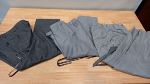 26 X PAIRS OF BRAND NEW LUTWYCHE TAILORED GREY TROUSERS IN VARIOUS SIZES AND SYLES (NOT FULY TAILORED)