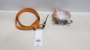 150 X BRAND NEW DOROTHY PERKINS MUSTARD BELTS SIZE MEDIUM RRP £5.00 (TOTAL RRP £750.00)