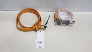 150 X BRAND NEW DOROTHY PERKINS MUSTARD BELTS SIZE SMALL RRP £5.00 (TOTAL RRP £750.00)