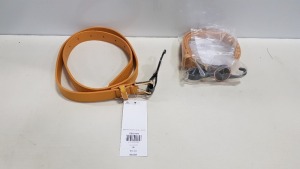 150 X BRAND NEW DOROTHY PERKINS MUSTARD BELTS SIZE SMALL RRP £5.00 (TOTAL RRP £750.00)