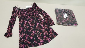 40 X BRAND NEW TOPSHOP MULTI COLOURED MINI DRESSES SIZE 14 AND 12 RRP £25.00 (TOTAL RRP £1000.00)
