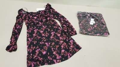 20 X BRAND NEW TOPSHOP MULTI COLOURED MINI DRESSES SIZE 8 AND 12 RRP £25.00 (TOTAL RRP £500.00)