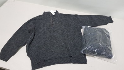 18 X BRAND NEW TOPSHOP GREY QUARTER ZIP KNITTED FLEECE SIZE SMALL RRP £35.00 (TOTAL RRP £635.00)