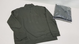 37 X BRAND NEW BURTON MENSWEAR TURTLE NECK QUARTER ZIP JUMPERS IN KHAKI AND BLACK SIZE LARGE RRP £38.00 (TOTAL RRP £1400.00)