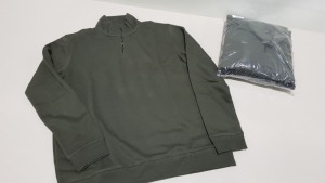 37 X BRAND NEW BURTON MENSWEAR TURTLE NECK QUARTER ZIP JUMPERS IN KHAKI AND BLACK SIZE LARGE AND XL RRP £38.00 (TOTAL RRP £1400.00)