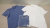 40 X BRAND NEW BURTON MENSWEAR POLO SHIRTS IN BLUE AND WHITE SIZE LARGE RRP £25.00 (TOTAL RRP £1000.00)