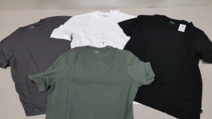 60 X BRAND NEW BURTON MENSWEAR CREW NECK T SHIRTS IN WHITE, BLACK, KHAKI AND GREY IN SIZE SMALL, MEDIUM AND LARGE