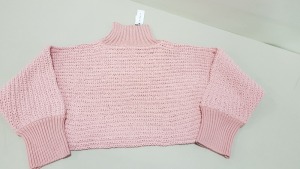 12 X BRAND NEW TOPSHOP PINK KNITTED TURTLENECK JUMPERS SIZE MEDIUM RRP £35.99 (TOTAL RRP £431.00)