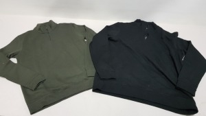 30 X BRAND NEW BURTON MENSWEAR TURTLE NECK QUARTER ZIP JUMPERS IN KHAKI AND BLACK SIZE XL RRP £38.00 (TOTAL RRP £1140.00)