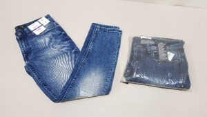 16 X BRAND NEW BURTON MENSWEAR STRETCH TAPERED DENIM JEANS SIZE 30R, 30S, 32S AND 28S